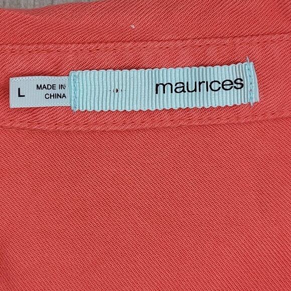 Maurices‎ Button Down Tank Top Coral Size L - Picture 7 of 11